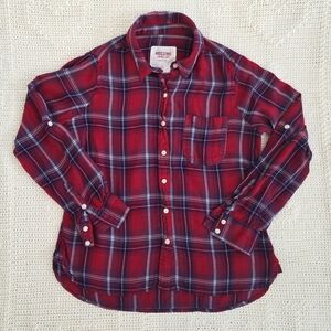 Mossimo Supply Co. Red and Blue Plaid Button Down Shirt